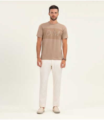 Camiseta Masculina Cotton Leve Diametro Marrom