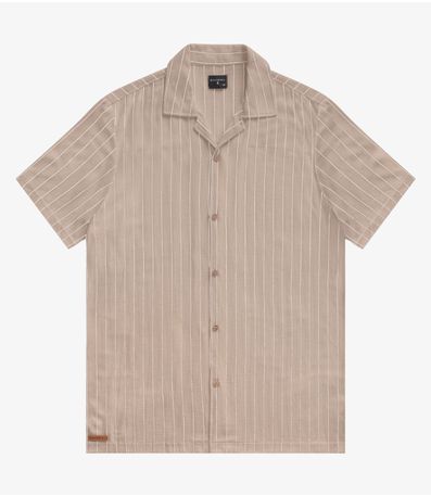 Camisa Masculina em Linho Diametro Marrom