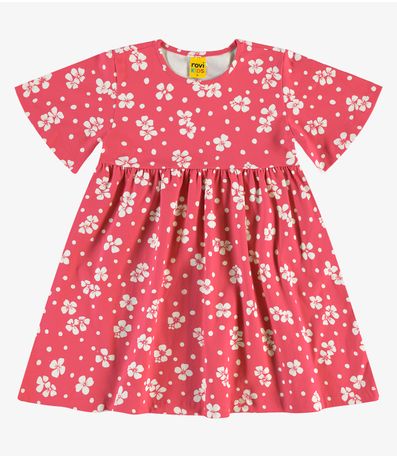 Vestido infantil em Cotton Leve Rovi Kids Rosa