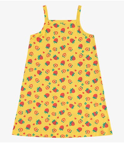 Vestido de alça infantil em Meia Malha Rovi Kids Amarelo