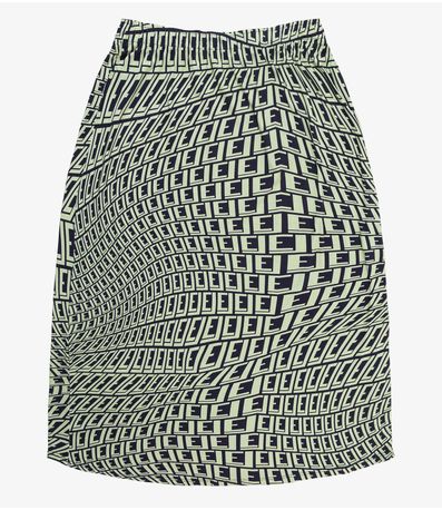 Saia Midi Plus Size Infinita Cor Verde