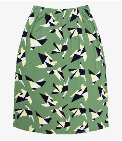 Saia Midi Plus Size Infinita Cor Verde