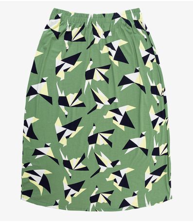 Saia Midi Plus Size Infinita Cor Verde