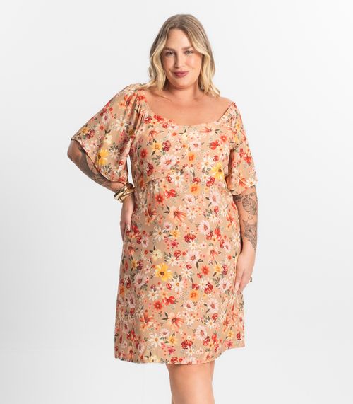 Vestido Curto Ciganinha Secret Glam Marrom