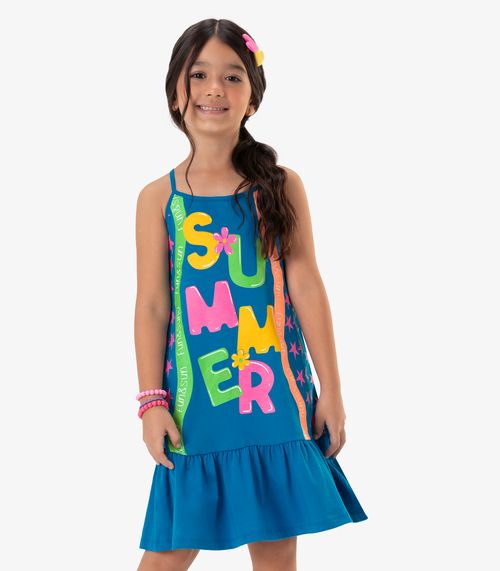 Vestido Infantil Summer Rovi Kids Azul