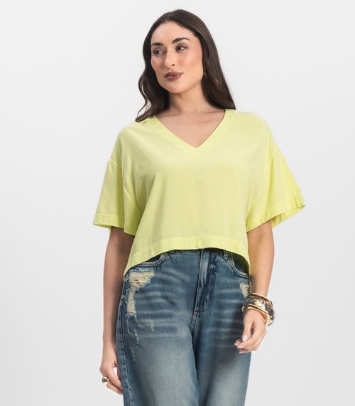 Blusa Feminina Tecido em Viscose Infinita Cor Amarelo