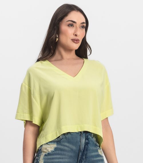 Blusa Feminina Tecido em Viscose Infinita Cor Amarelo