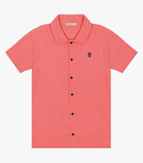 Camisa Infantil Menino Em Linho Trick Nick Rosa