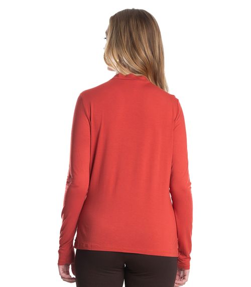 Blusa Feminina Manga Longa Gola Alta Rovitex Marrom