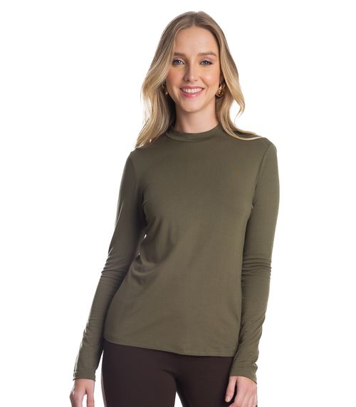 Blusa Feminina Manga Longa Gola Alta Rovitex Verde