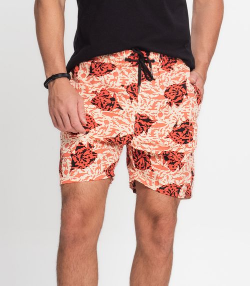Shorts Masculino Estampado Microfibra Rovitex Laranja