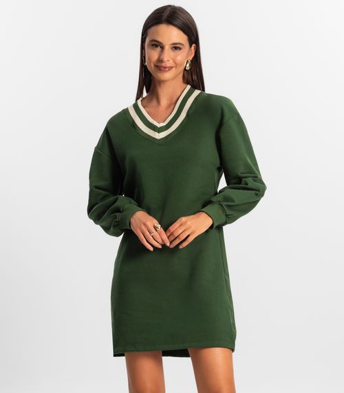 Vestido Feminino Moletom Rovitex Verde