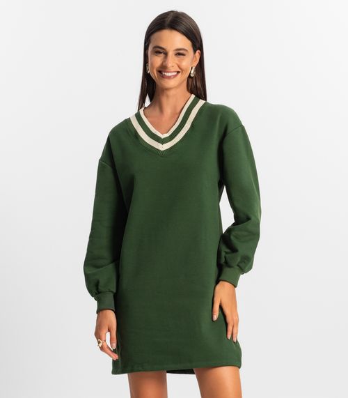 Vestido Feminino Moletom Rovitex Verde