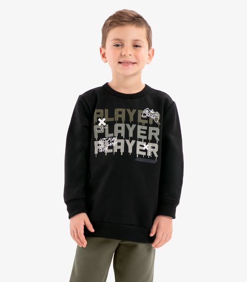 Conjunto Infantil Blusão Com Calça Rovi Kids Preto