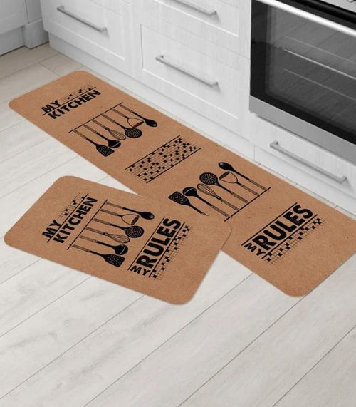 Jogo De Tapetes Para Cozinha Wevans Marrom