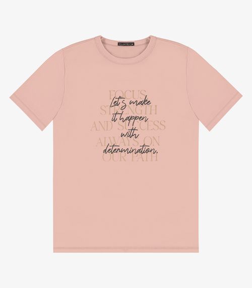 Camiseta Masculina em Meia Malha Diametro Rosa