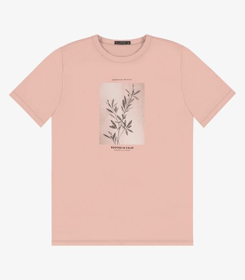 Camiseta Masculina em Meia Malha Diametro Rosa