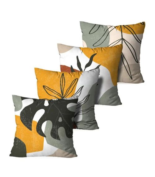 Kit 4 Capas Para Almofadas Wevans Amarelo