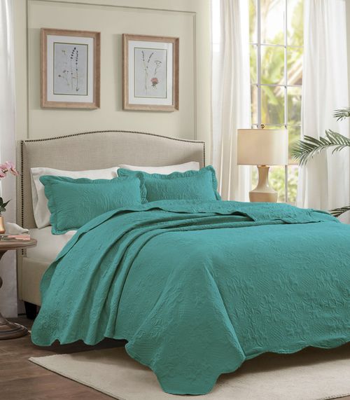 Jogo De Colcha Milao Queen Corttex Verde
