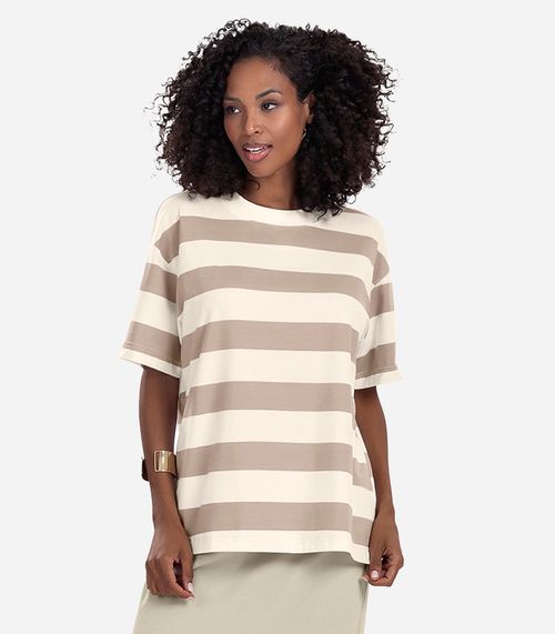 T- Shirt Feminina Cotton Leve Rovitex Marrom