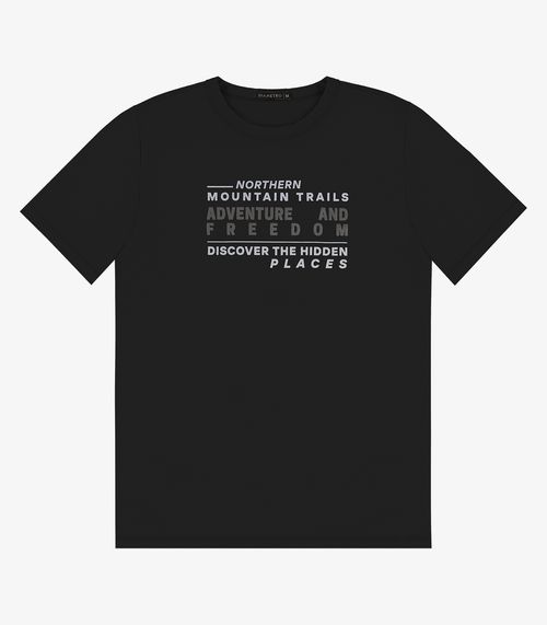 Camiseta Masculina em Meia Malha Diametro Preto