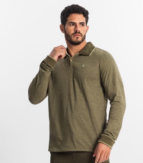 Polo Masculina  Manga Longa Diametro Verde