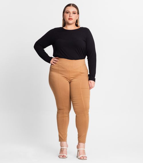 Legging Feminina Bengaline Plus Size Secret Glam Marrom