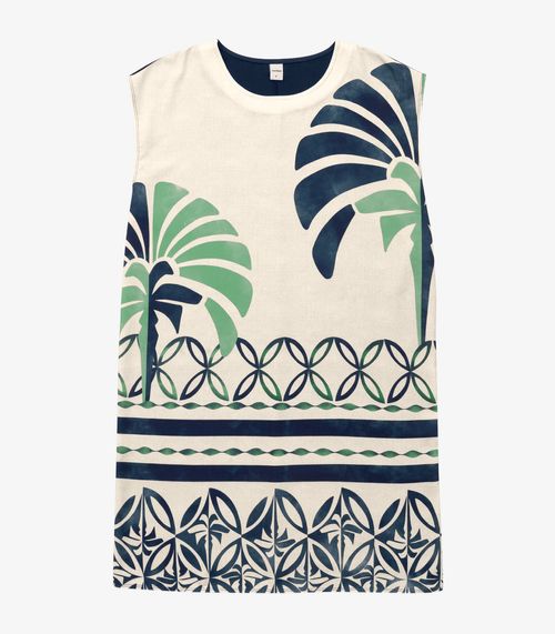 Vestido Feminino Curto Estampado Azul