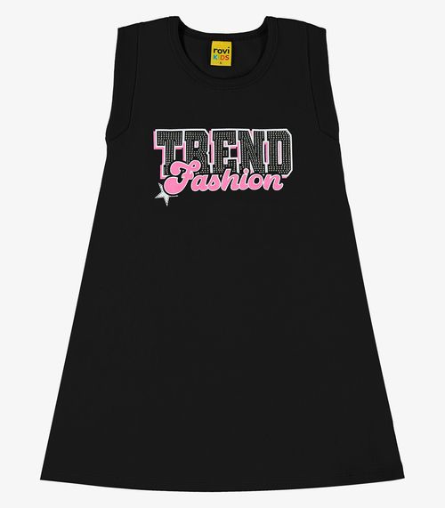 Vestido Infantil Em RIbana Rovi Kids Preto