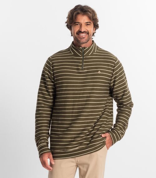 Blusão Masculino Moletinho Listrado Diametro Verde