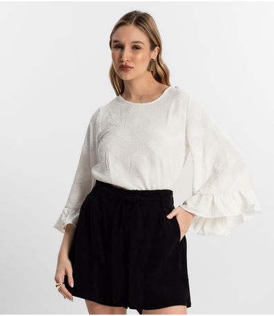 Blusa Manga Longa Feminina Rovitex Bege