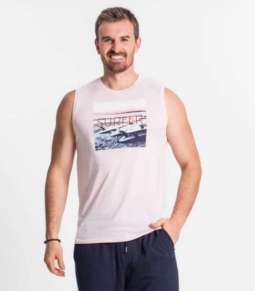 Regata Masculina Estampada Diametro Rosa