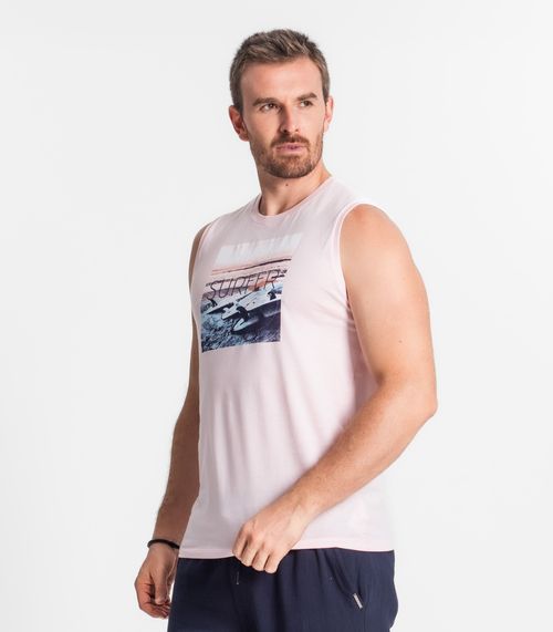 Regata Masculina Estampada Diametro Rosa