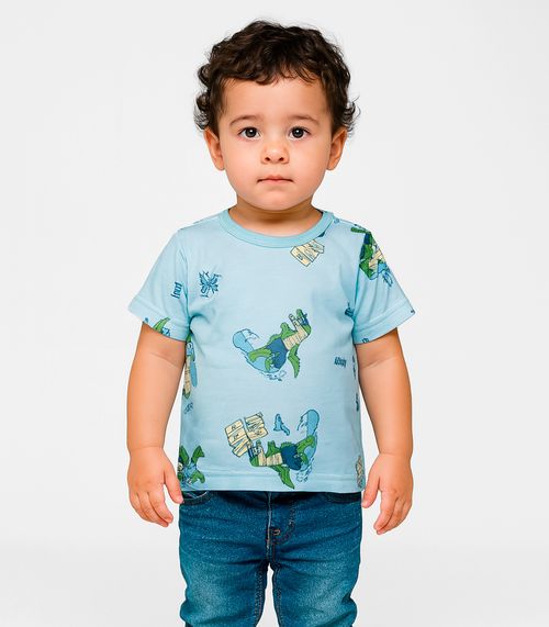 Camiseta Infantil Menino Animais Infinita Cor Azul