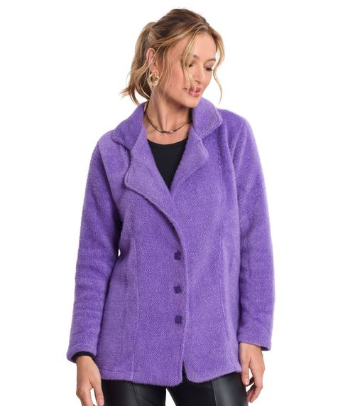 Casaco Tweed Favo Feminino Endless Roxo