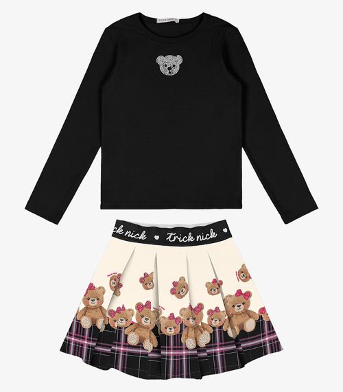 Conjunto de Blusa Com Saia Trick Nick Preto