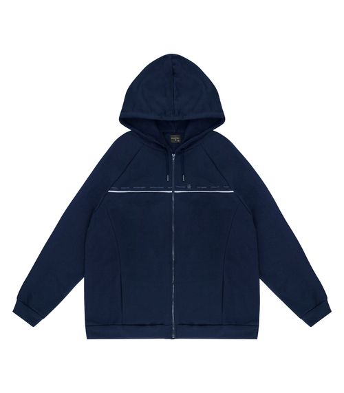 Jaqueta Masculina Plus Size Com Capuz Diametro Azul