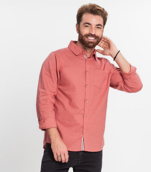 Camisa Masculina Manga Longa Diametro Laranja