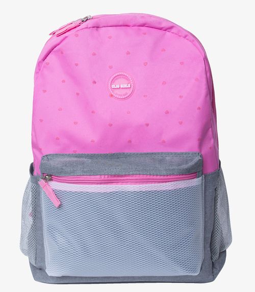 Mochila Escolar Feminina Com Bolinhas Clio Rosa