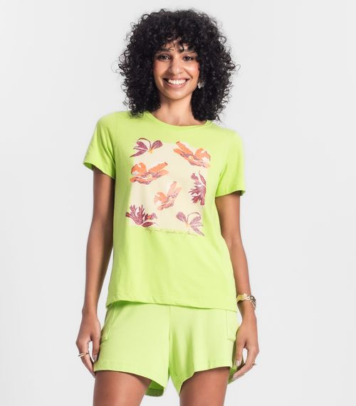 Camiseta Feminina Manga Curta Rovitex Verde