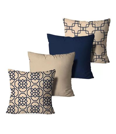 Kit 4 Capas Para Almofadas Wevans Bege
