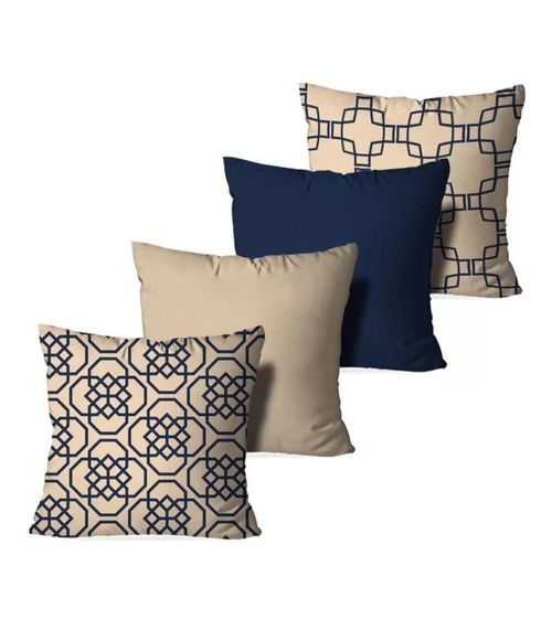 Kit 4 Capas Para Almofadas Wevans Bege