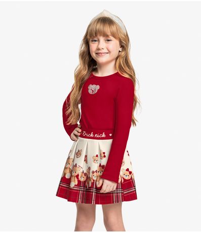 Conjunto de Blusa Com Saia Trick Nick Vermelho