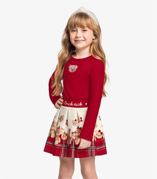 Conjunto de Blusa Com Saia Trick Nick Vermelho