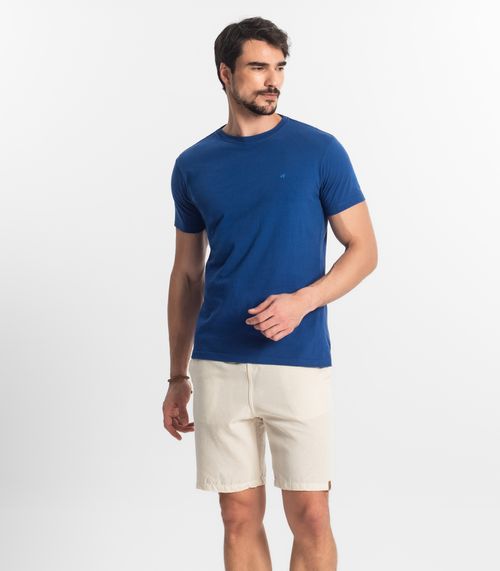 Bermuda Masculina Sarja Elástico E Bolsos Shift Bege