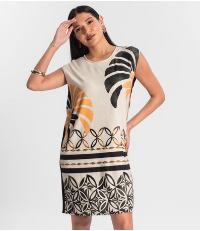 Vestido Feminino Curto Estampado Preto