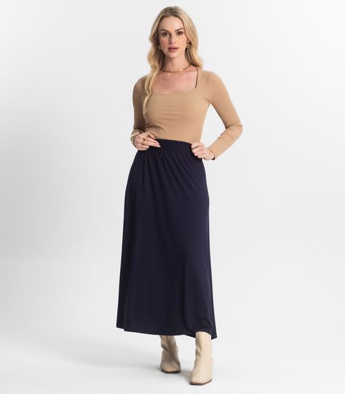Saia Midi Feminina Select Azul