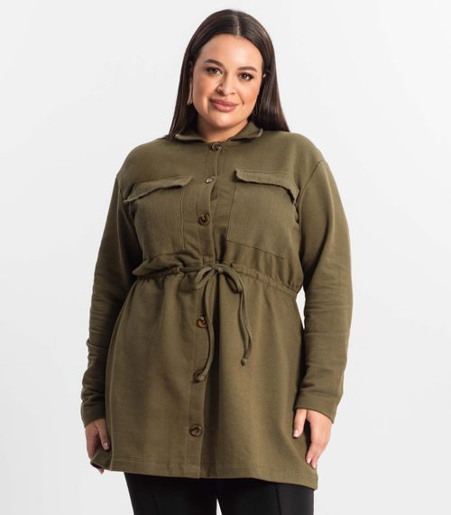 Parka Feminina Plus Size Secret Glam Verde