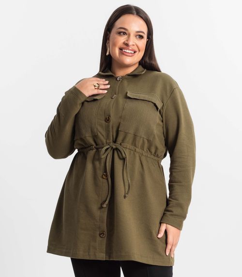 Parka Feminina Plus Size Secret Glam Verde