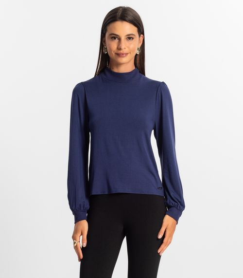 Blusa Manga Longa Feminina Rovitex Azul